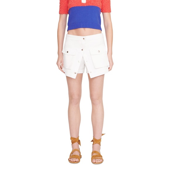 STAUD Tamara Snap Front Skort in Ivory - Picture 1 of 4